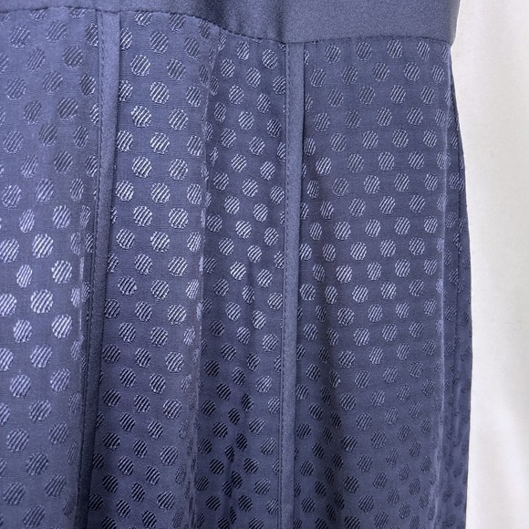 Banana Republic Navy Halter Top Fit & Flare Dress Size 6P Polka Dot Texture Midi - Picture 4 of 13